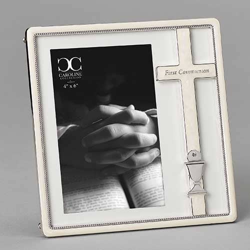 7.25"H FIRST COMMUNION FRAME W/ CROSS & CHALICE
