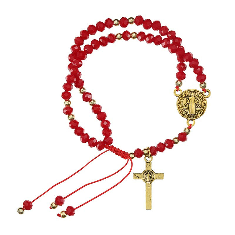 St. Benedict Adjustable Bracelet -Red