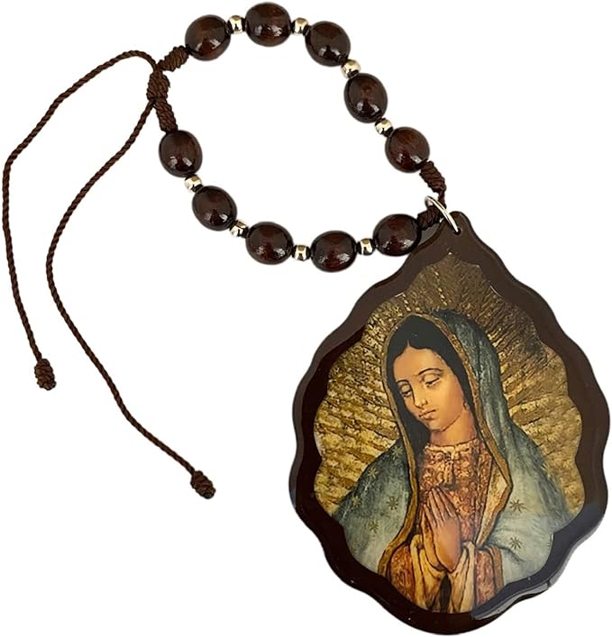 OUR LADY OF GUADALUPE WOODEN MEDALLION