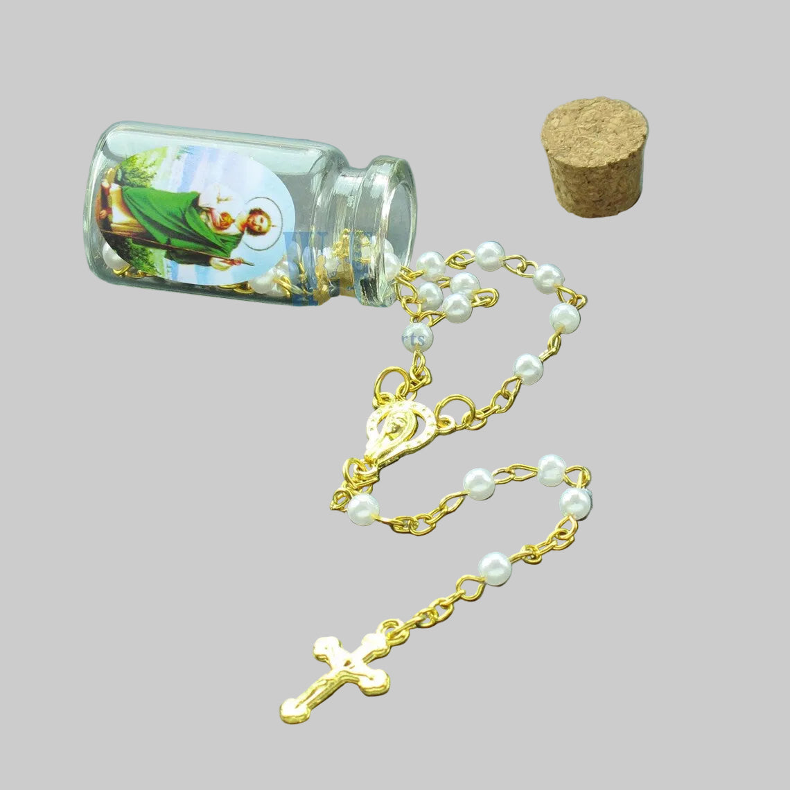 ROSARY IN A BOTTLE W/ CORK