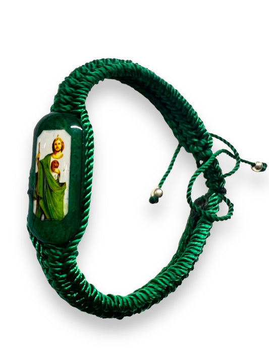 BRACELET: ST. JUDE THADDEUS GREEN DOUBLE THREADED