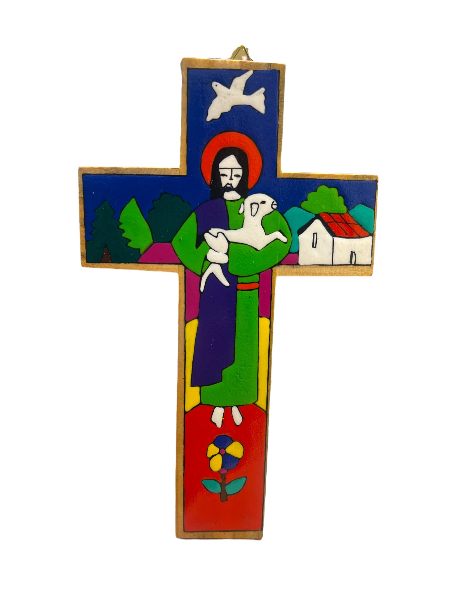 HAND PAINTED WOODED CROSS