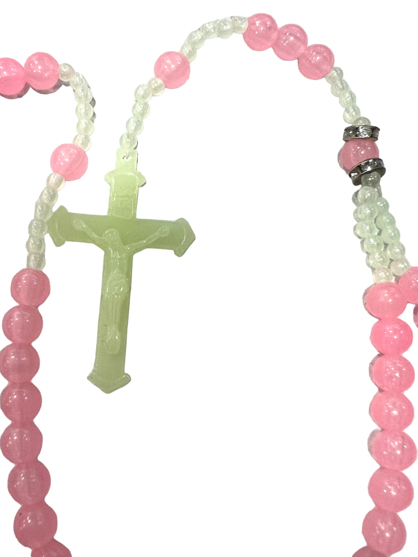 PLASTIC ROSARY: GLOW IN THE DARK PINK