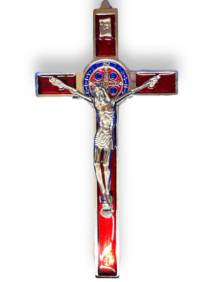 7.5" ST. BENEDICT CROSS ENAMEL