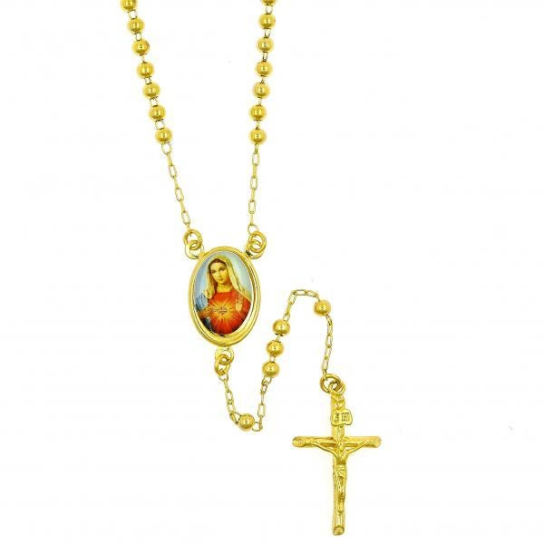 IMMACULATE HEART OF MARY ROSARY -18k GOLD LAYERED