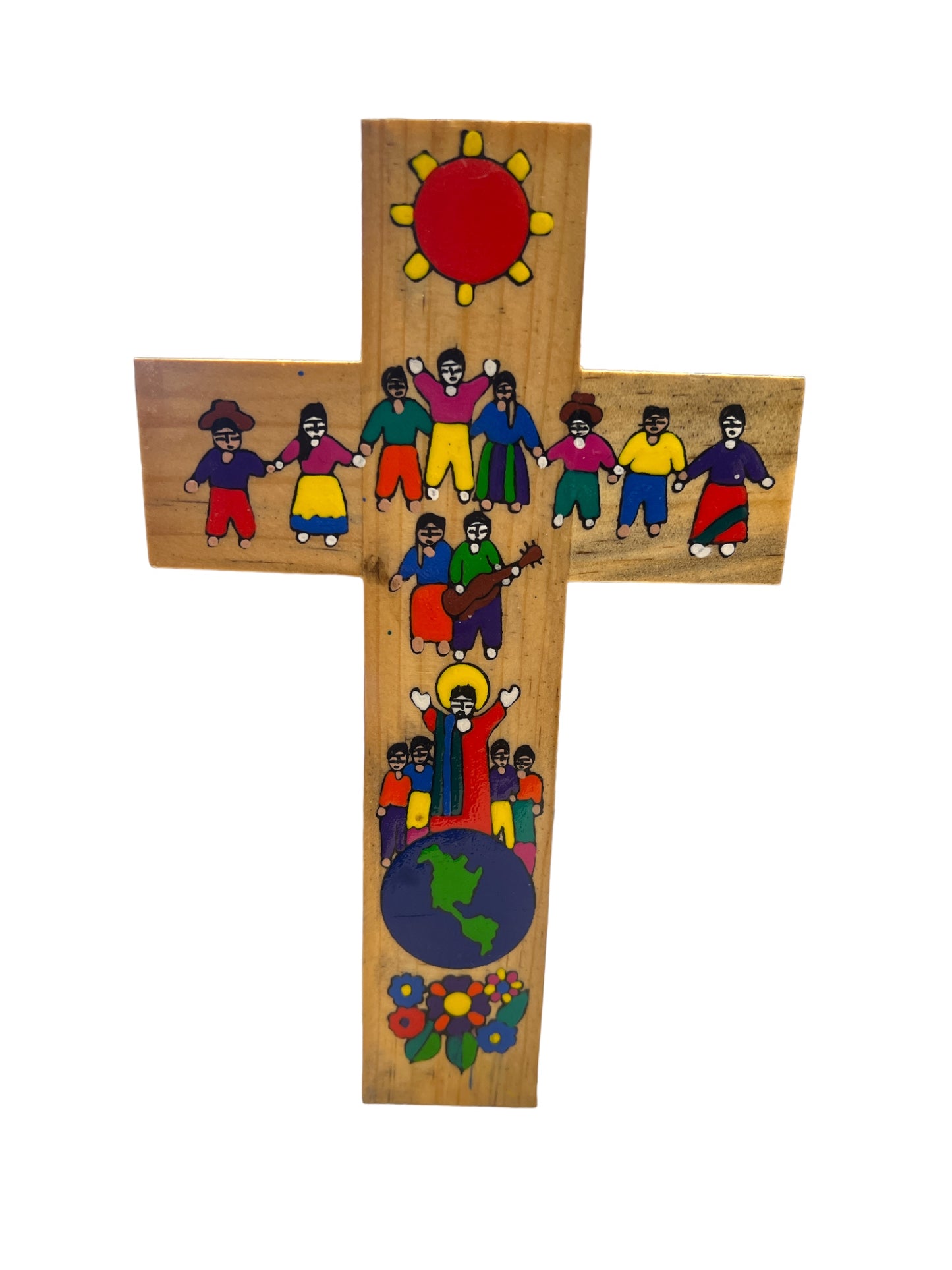 HAND PAINTED WOODED CROSS