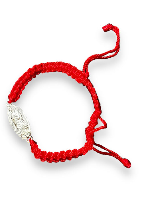 BRACELET: OUR LADY OF GUADALUPE RED DOUBLE THREADED