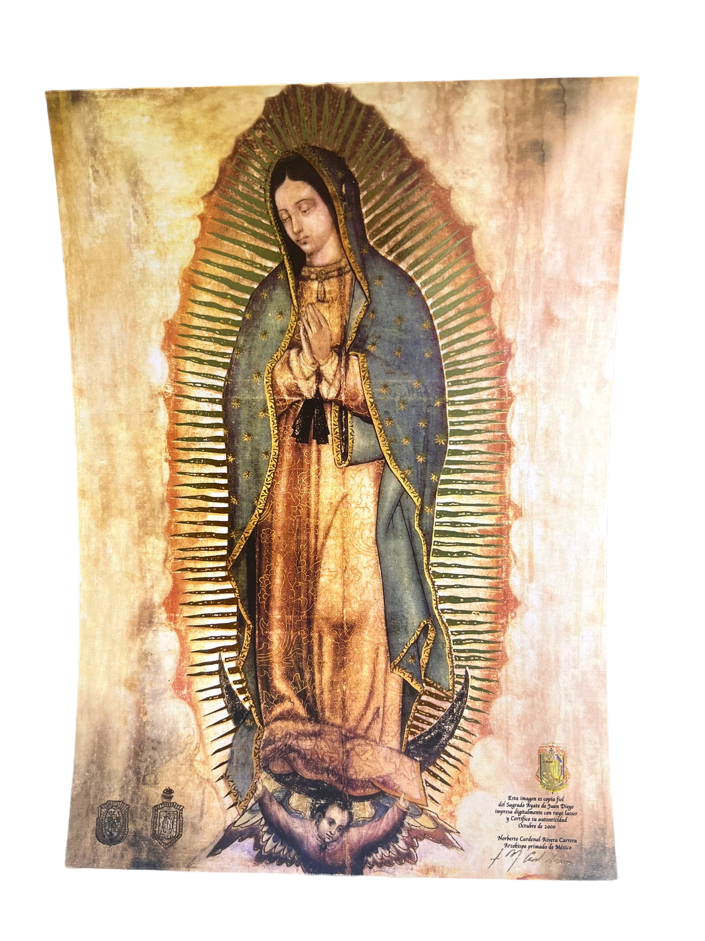 LARGE POSTCARD 8"X6": OUR LADY OF GUADALUPE