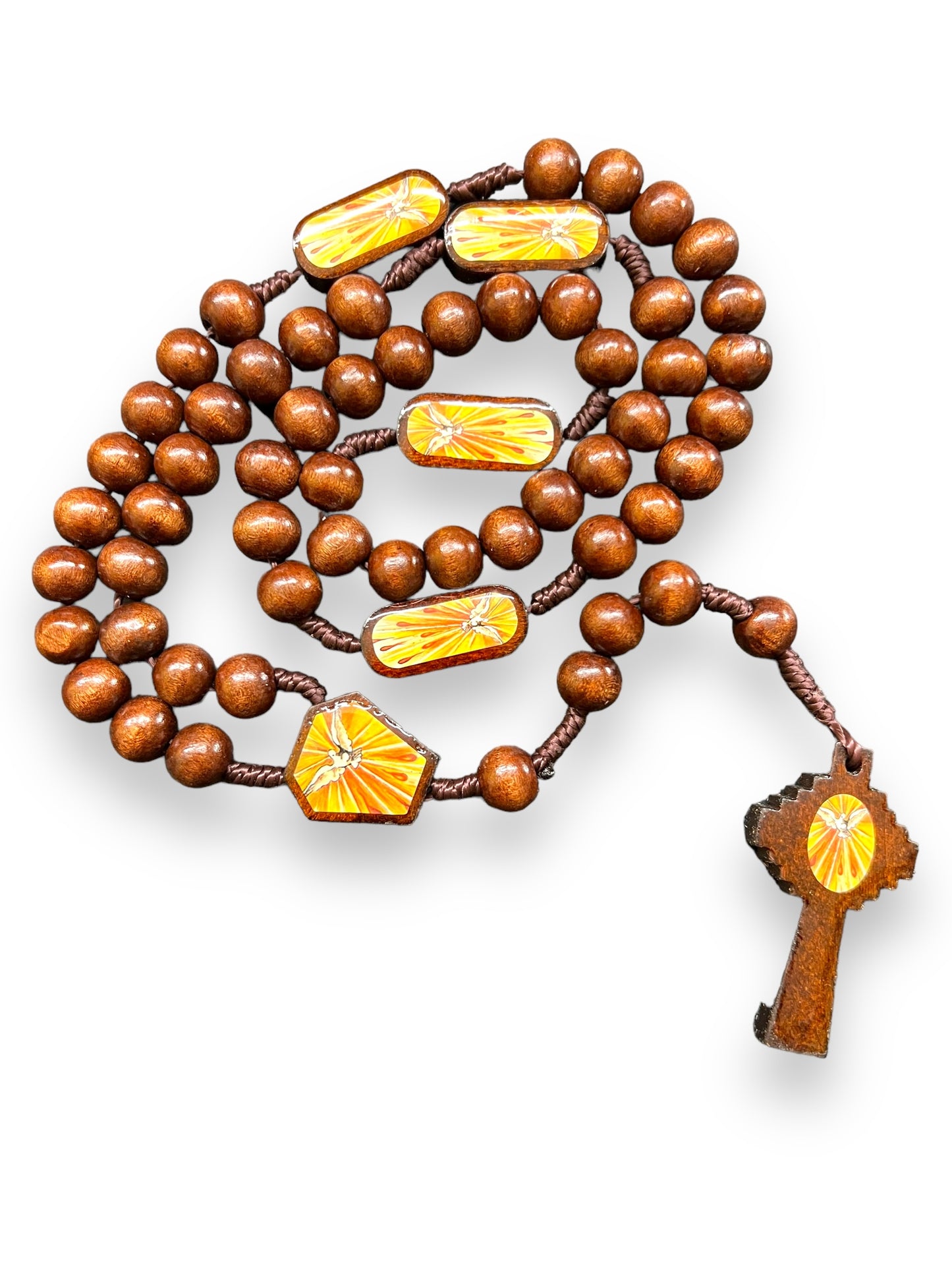 HOLY SPIRIT WOODEN ROSARY | ROSARIO DE MADERA DEL ESPIRITU SANTO