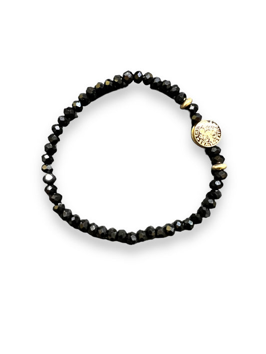 BRACELET: BLACK CRYSTAL ST. BENEDICT BLACK ENAMELED