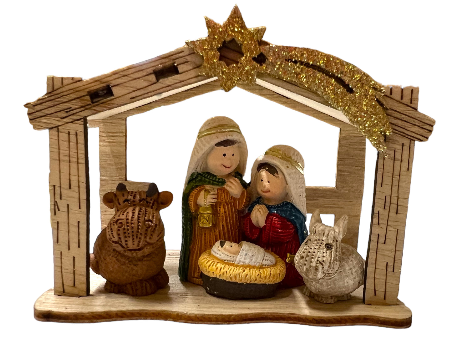 3" HOLY FAMILY STABLE