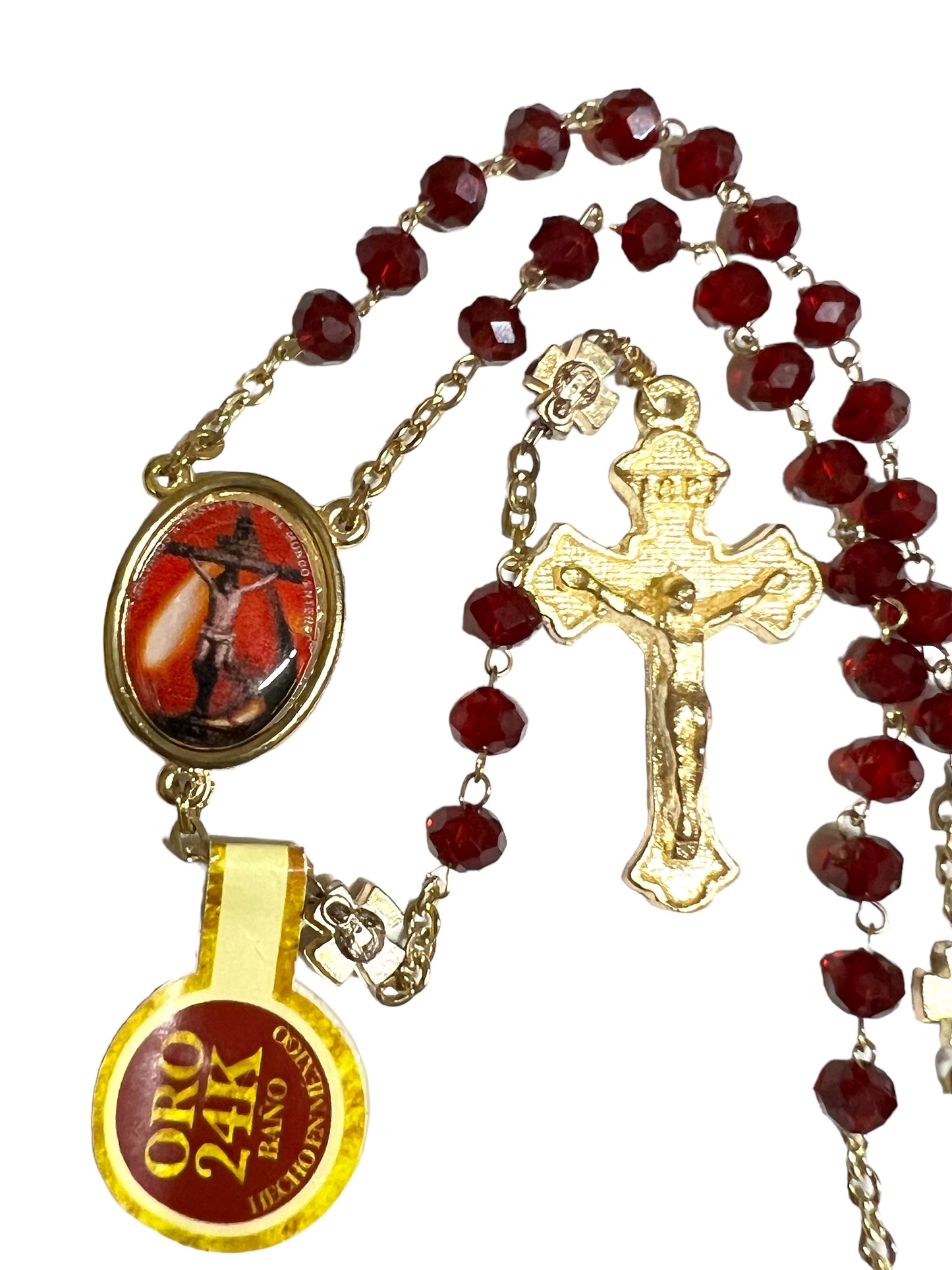 PRECIOUS BLOOD GLASS BEADS ROSARY | ROSARIO DE VIDRIO DE LA PRECIOSA SANGRE