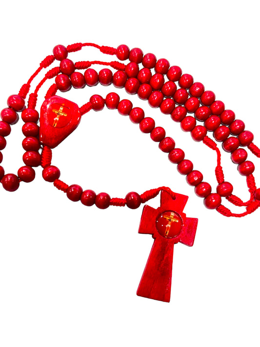 WOODEN ROSARY: PRECIOUS BLOOD 8MM RED