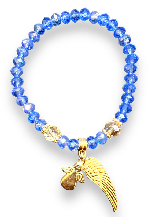 BRACELET: BABY BLUE CRYSTAL GUARDIAN ANGEL