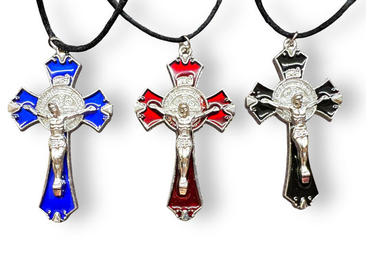 3" ST. BENEDICT METAL ENAMELED CROSS | CRUZ ESMALTADA DE SAN BENITO 3"