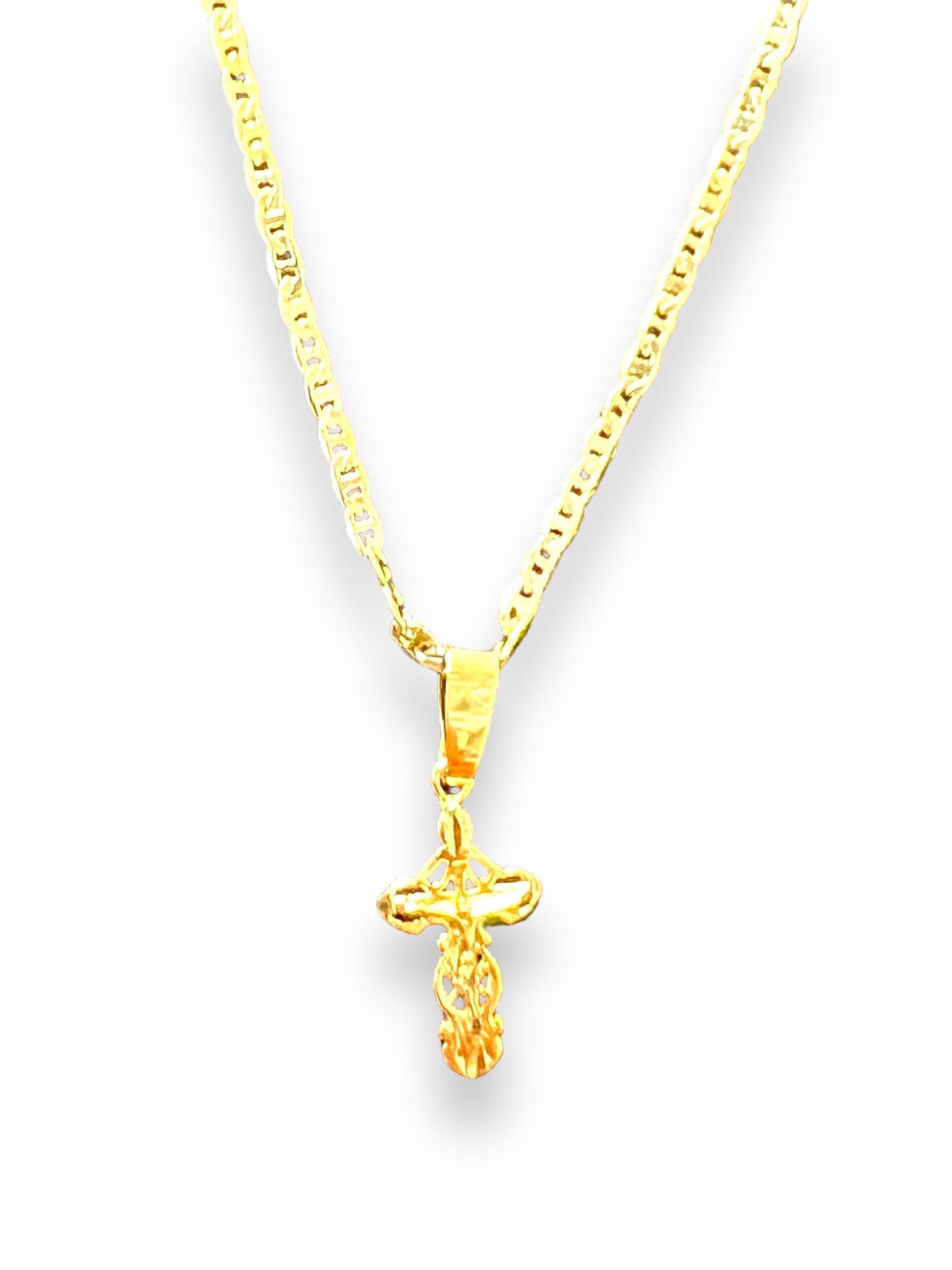 18k GOLD LAYERED CRUCIFIX ON 18" CHAIN