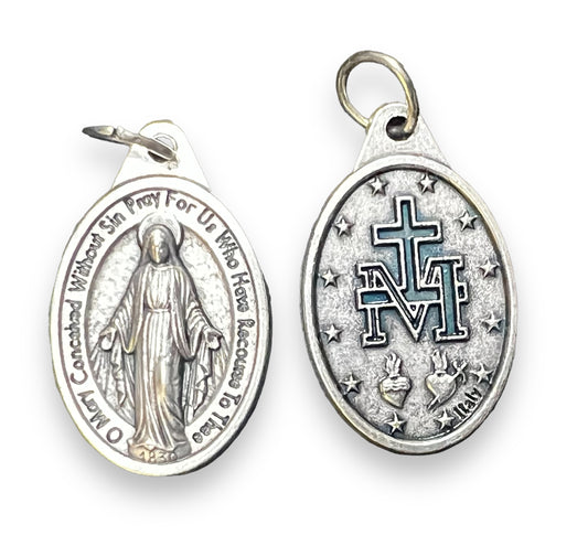 OXIDIZED ITALIAN MEDAL: MIRACULOUS MEDAL