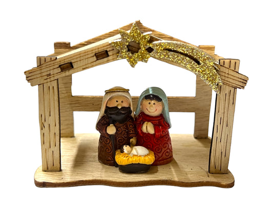 3" HOLY FAMILY STABLE