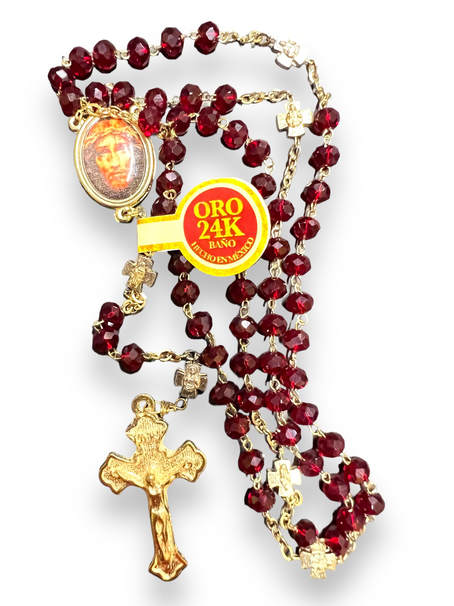 PRECIOUS BLOOD GLASS BEADS ROSARY | ROSARIO DE VIDRIO DE LA PRECIOSA SANGRE