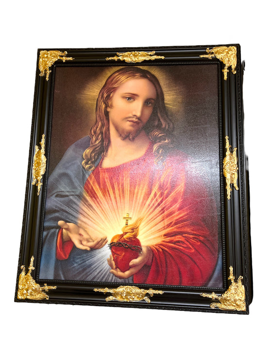 ELEGANT 22"x28" FRAMED PRINT -SACRED HEART OF JESUS