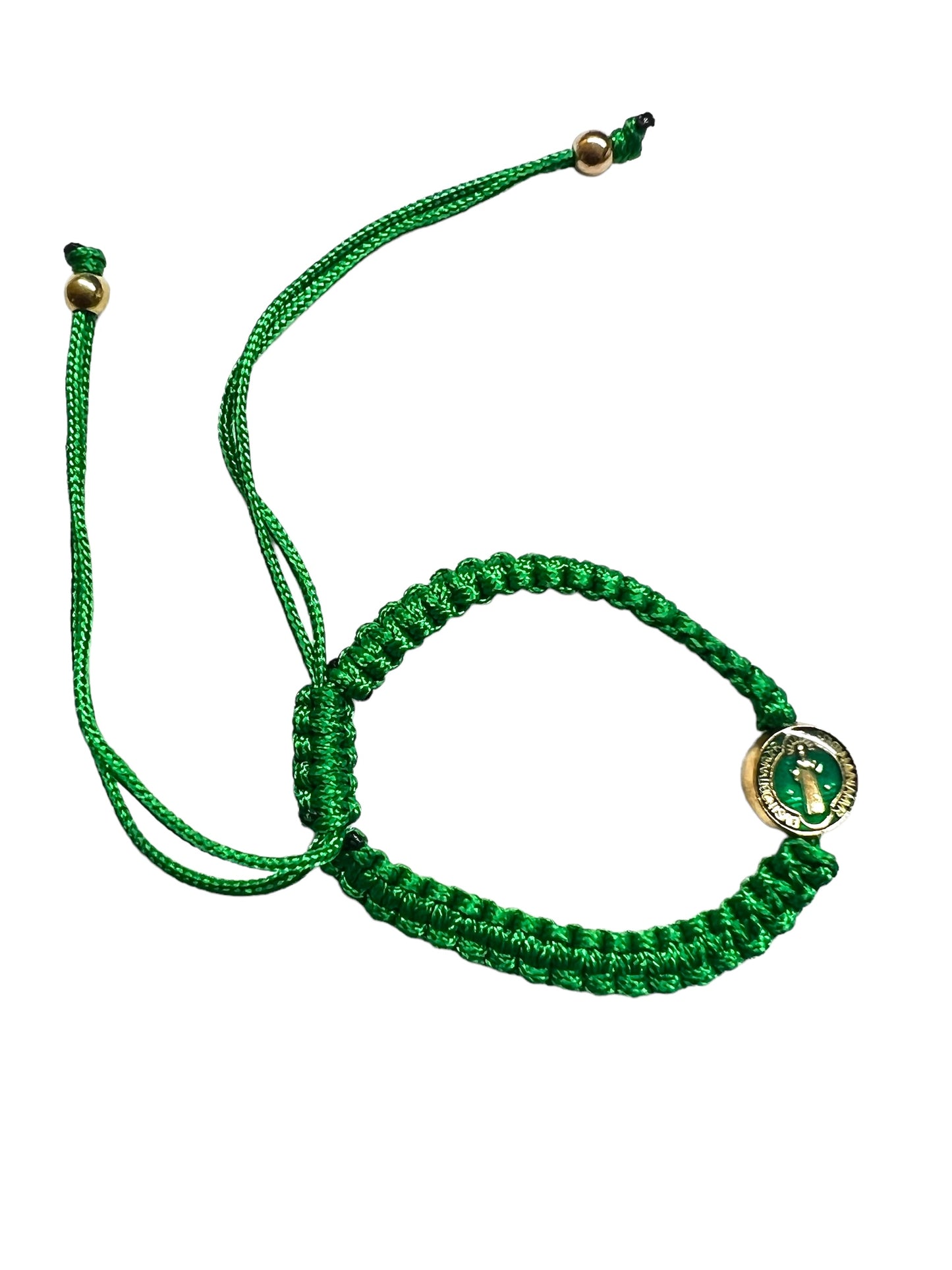 CHILDREN BRACELET: ST. BENEDICT GREEN THREADED