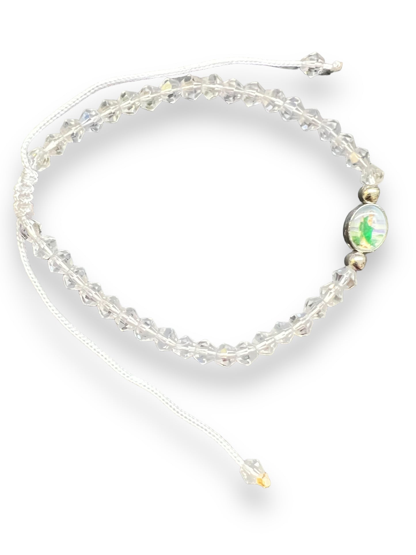 BRACELET: ST. JUDE CLEAR CRYSTAL WITH COLOR MEDAL