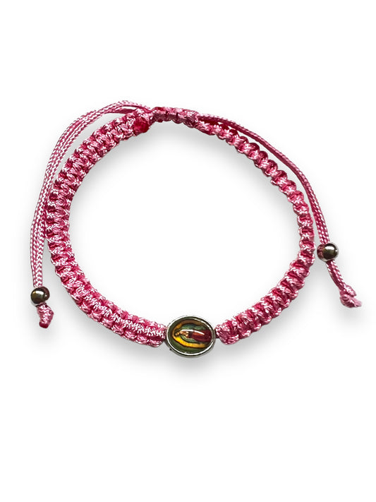 CHILDREN BRACELET: OUR LADY OF GUADALUPE PINK THREADED