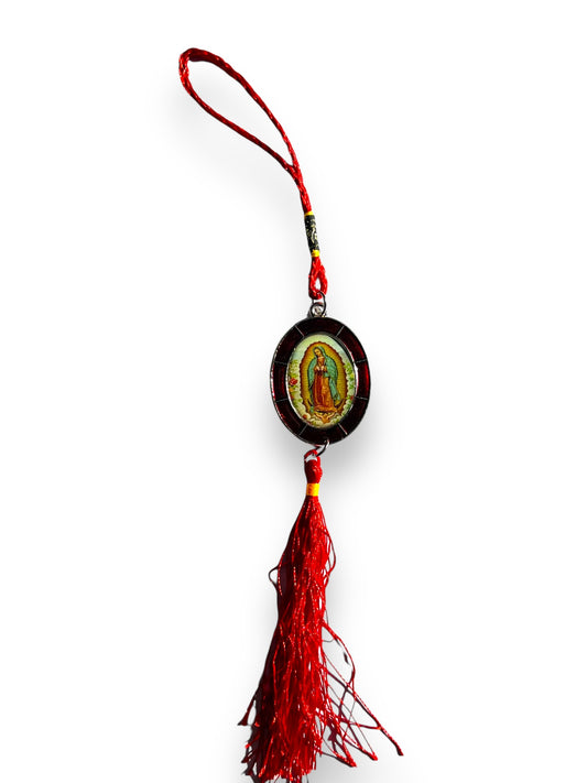 2.5" FULL COLOR  ENAMELED TASSEL OL GUADALUPE AUTO DEVOTIONAL