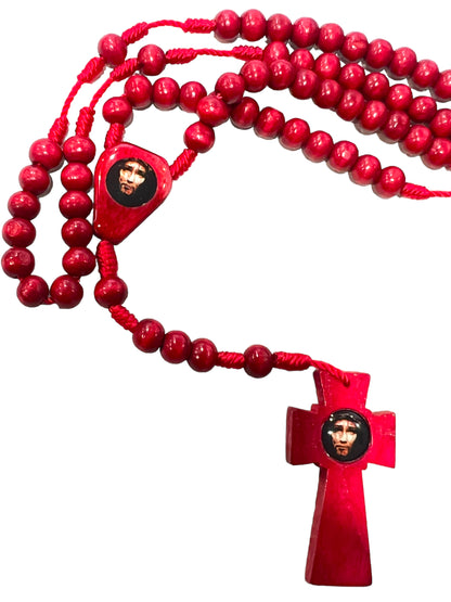 WOODEN ROSARY: PRECIOUS BLOOD 8MM RED