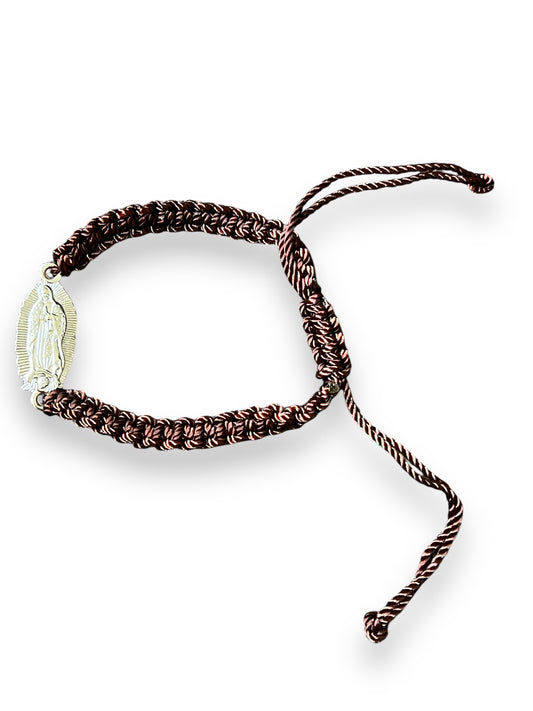 BRACELET: OUR LADY OF GUADALUPE BROWN DOUBLE THREADED