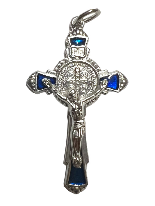 BLUE ST. BENEDICT FLARED CRUCIFIX