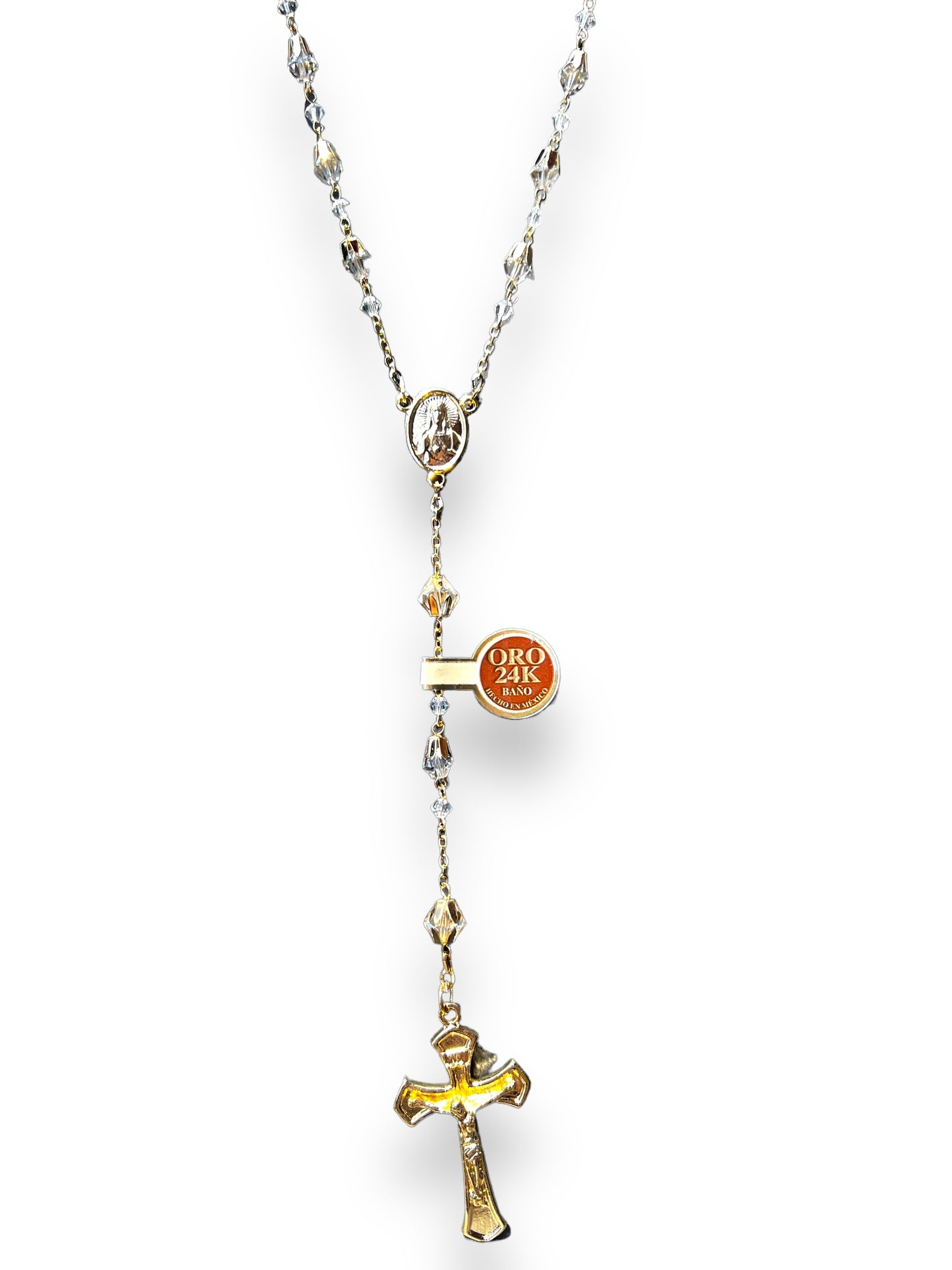 TEARDROP AB CRYSTAL ROSARY - GOLD