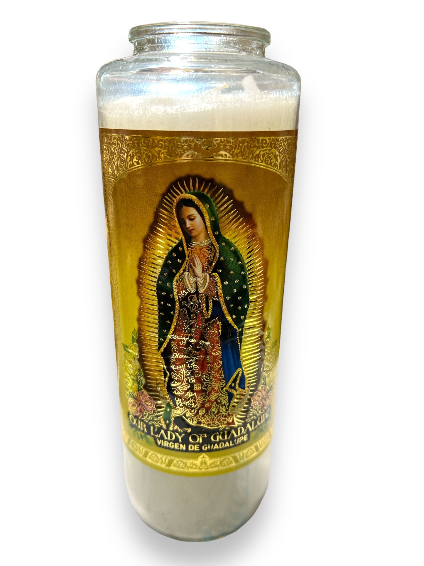 6-DAY GLASS CANDLE: OUR LADY OF GUADALUPE