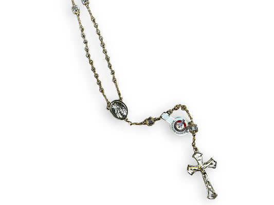 AB CRYSTAL ROSARY GOLD/CLEAR