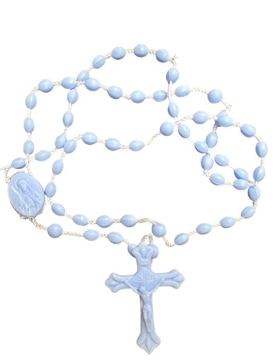 PLASTIC ROSARY: BABY BLUE