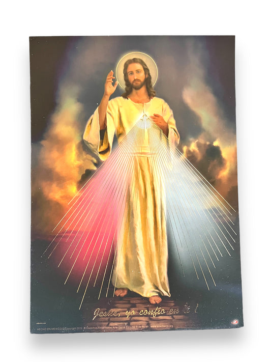 LARGE POSTCARD 8"X6": JESUS -DIVINE MERCY (SPANISH)