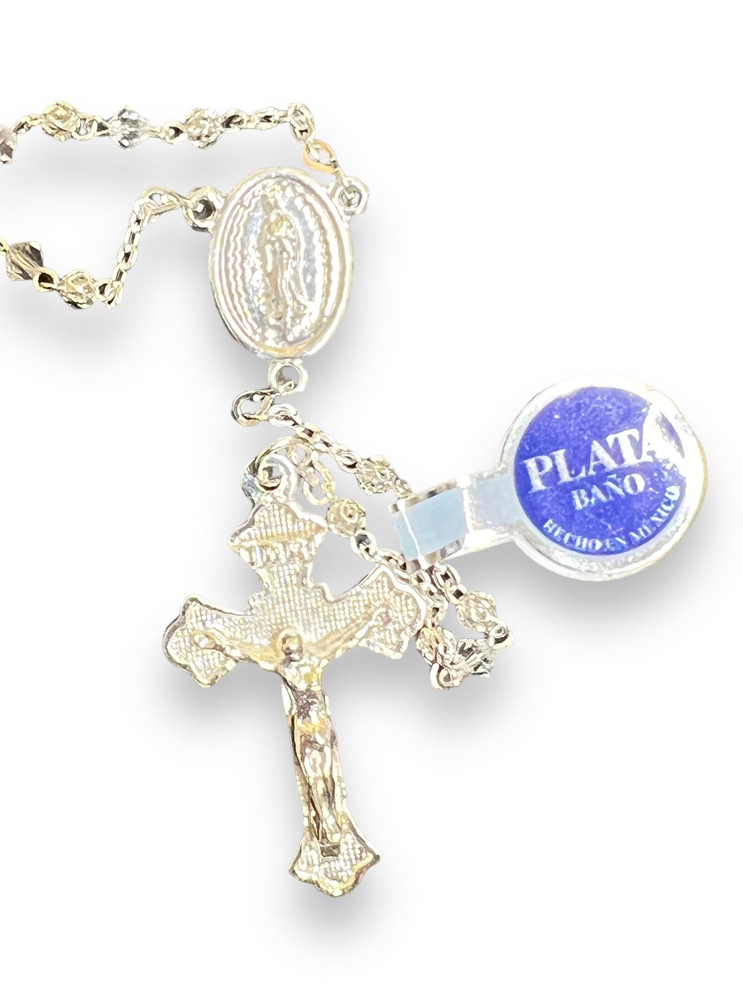 AB CRYSTAL ROSARY - SILVER/CLEAR