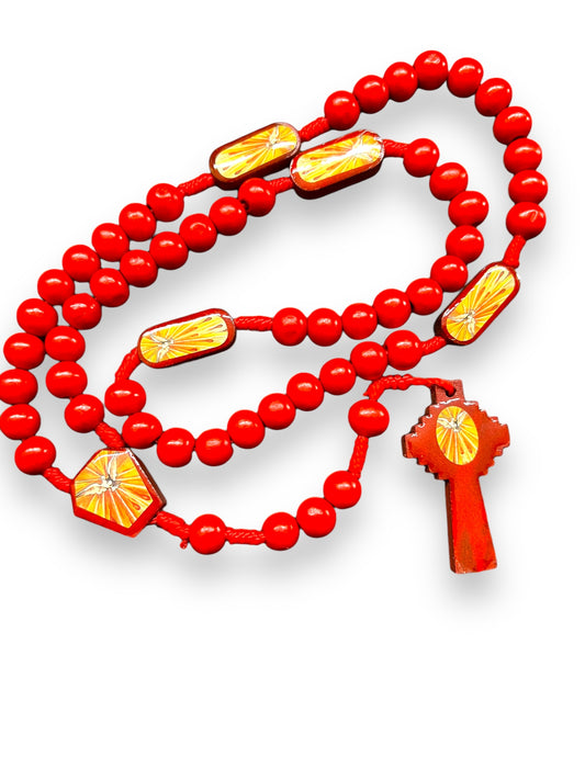 HOLY SPIRIT WOODEN ROSARY | ROSARIO DE MADERA DEL ESPIRITU SANTO