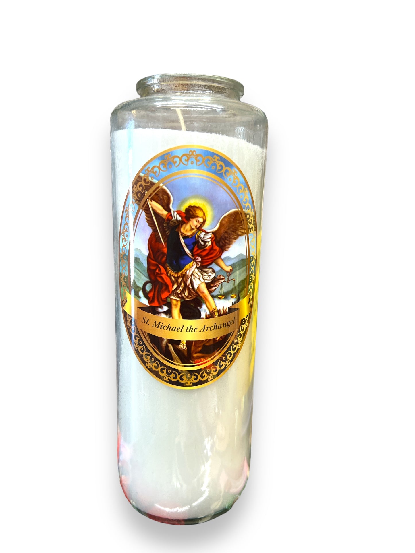 6-DAY GLASS CANDLE: ST. MICHAEL ARCHANGEL