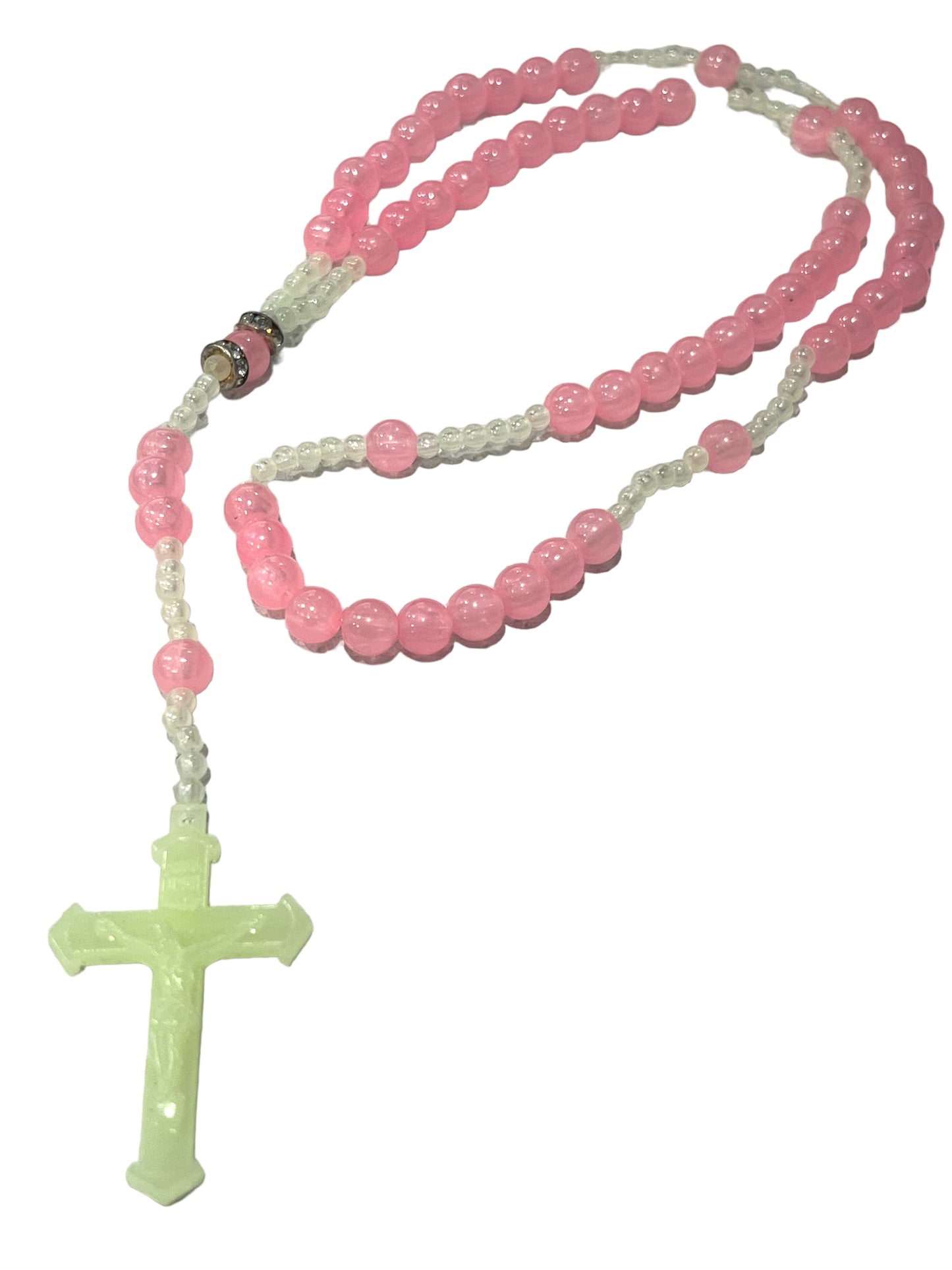 PLASTIC ROSARY: GLOW IN THE DARK PINK