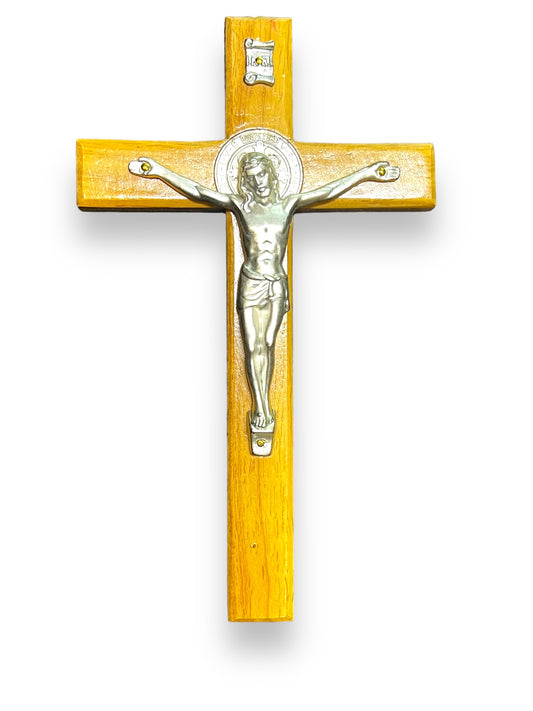 8.5" NATURAL WOOD ST. BENEDICT CRUCIFIX