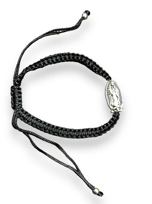 BRACELET: OUR LADY OF GUADALUPE BLACK THREADED