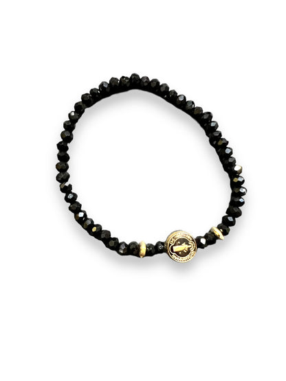 BRACELET: BLACK CRYSTAL ST. BENEDICT BLACK ENAMELED