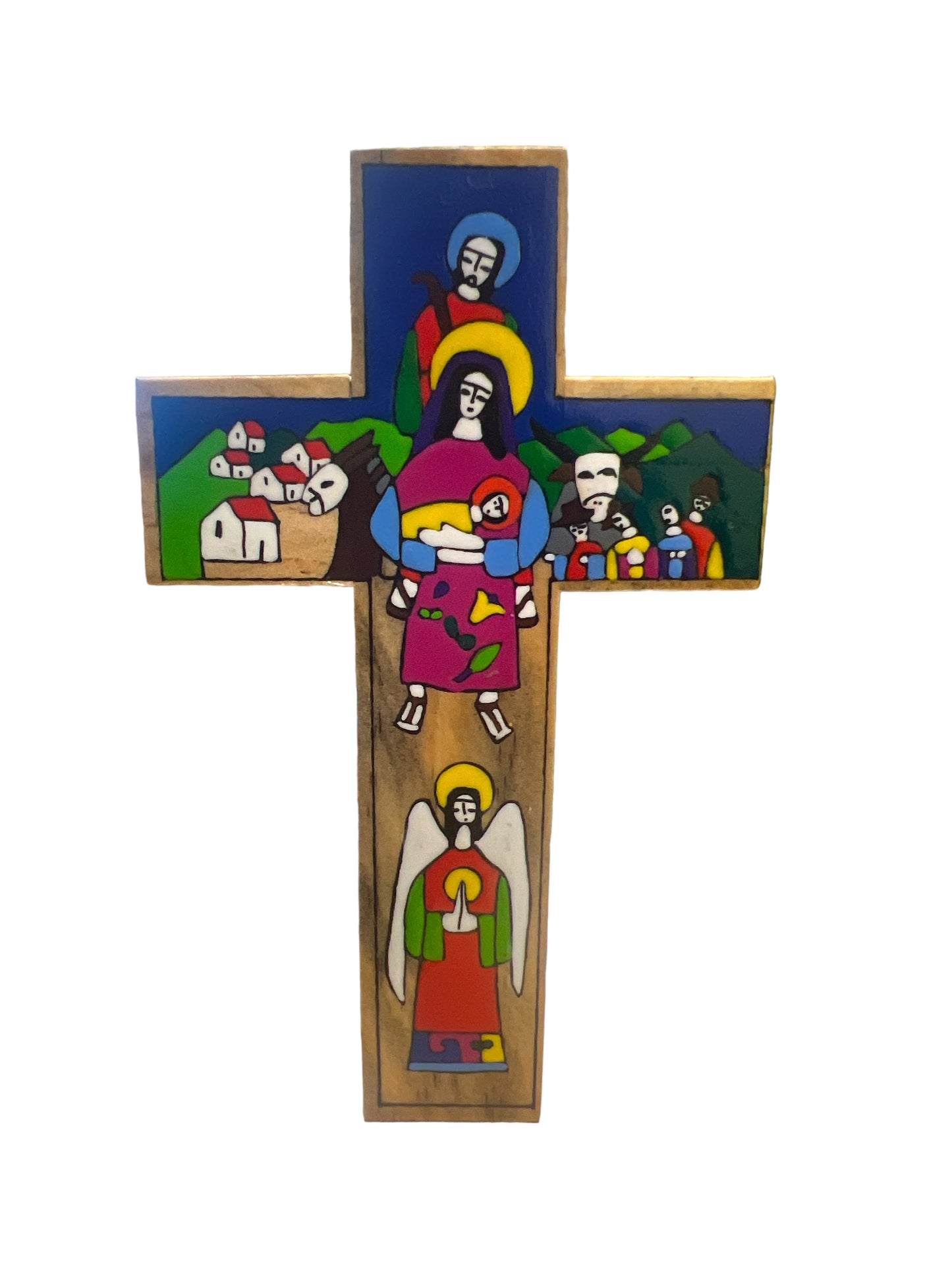 HAND PAINTED WOODED CROSS