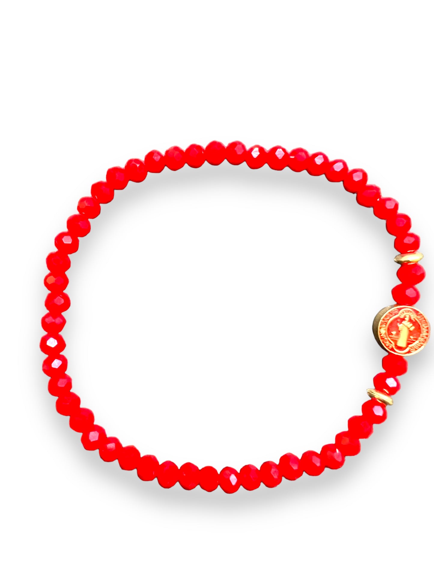 BRACELET: RED CRYSTAL ST. BENEDICT