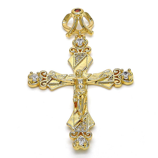 18k GOLD LAYERED BUDDED CRUCIFIX ON 20" CHAIN