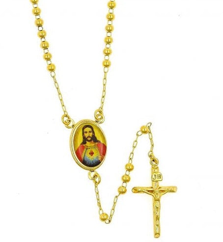 SACRED HEART OF JESUS ROSARY -18k GOLD LAYERED