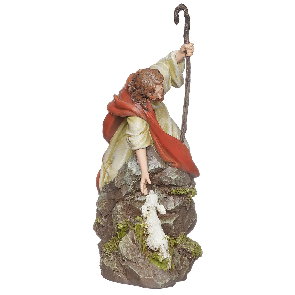 FIGURA DE JESÚS CON CORDERO DE 10.5" DE ALTO, COLECCIÓN RENACENTISTA