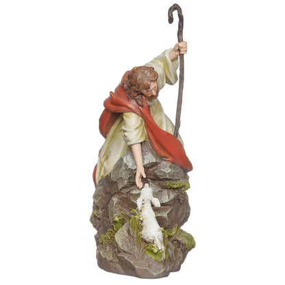 FIGURA DE JESÚS CON CORDERO DE 10.5" DE ALTO, COLECCIÓN RENACENTISTA