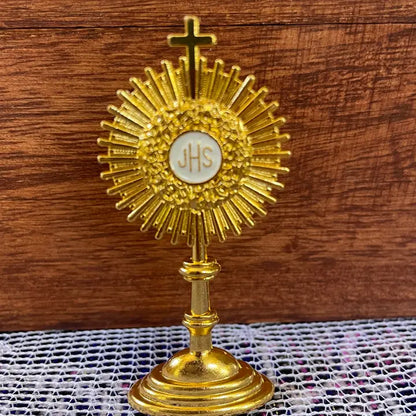 GOLDEN MONSTRANCE DASHBOARD STATUETTE 2.5" TALL